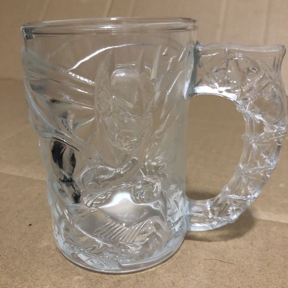 Vintage 1995 BATMAN McDonald's "Batman Forever" Clear Glass Mug Cup DC Comics - Picture 12 of 16